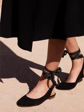 SÉZANE | Spring/Summer 2020 Nina Suede Ballet Flats in Black | Size FR 38 (US 7)